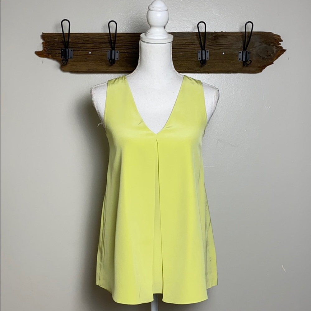 Ann Mashburn Silk Tank Top Chartreuse